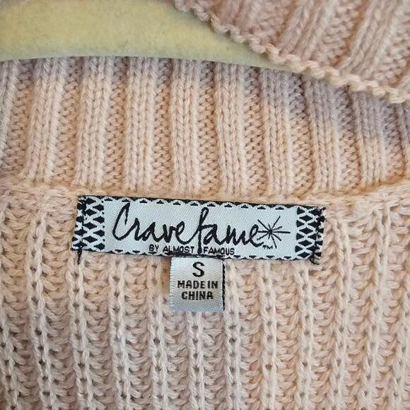 Women's Crave Fame Pink Distressed Sweater Size S - Picture 5 of 9
